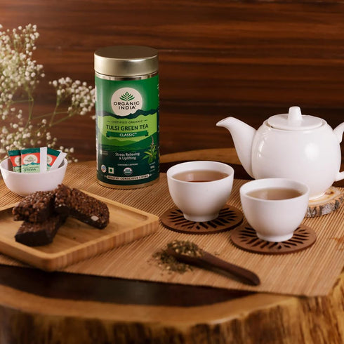 Organic India Tulsi Green Tea  Tin